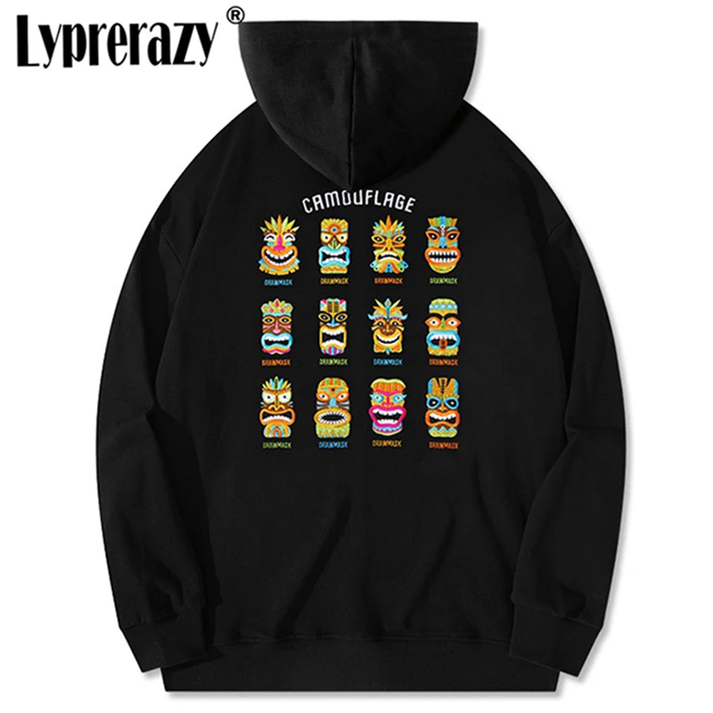 

Lyprerazy Autumn Winter New Hoodies Sweatshirts Indian Embroidery Cotton Loose Pullover Hooded Male