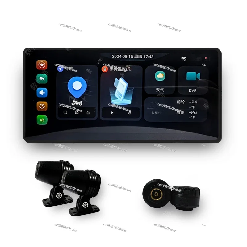 Built-in Motorcycle Navigation, Motorcycle Carplay Smart Car 4G Front and Rear Dash Cam