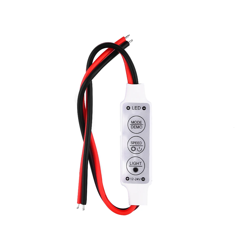 5PCS DC 12V 3 Keys LED Dimmer Controller Single Color Brightness Dimmer Strip Lights Dimmer Mini Strip Light for 5050 3528 5630