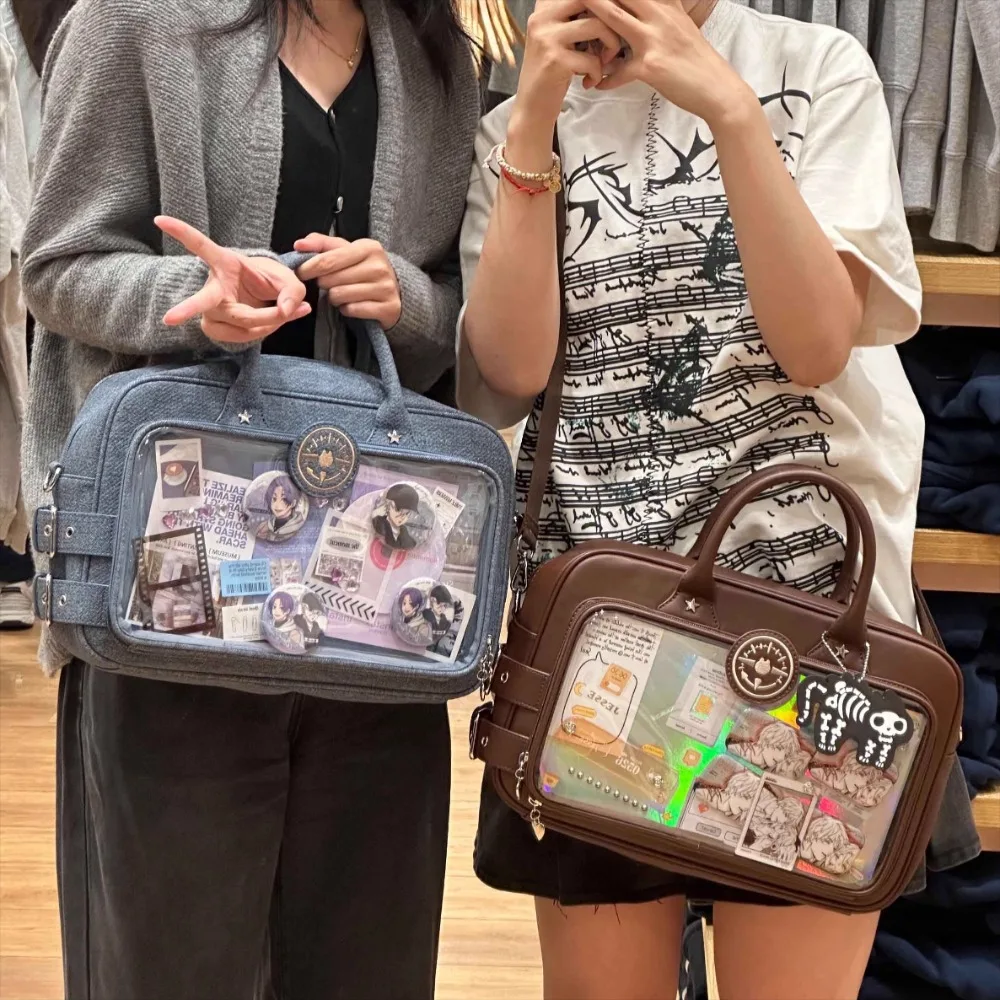 

School Original Ita Bag High Capacity Mochila Versatile Cute Backpack Crossbady Mochilas PU Transparent Bags for Woman