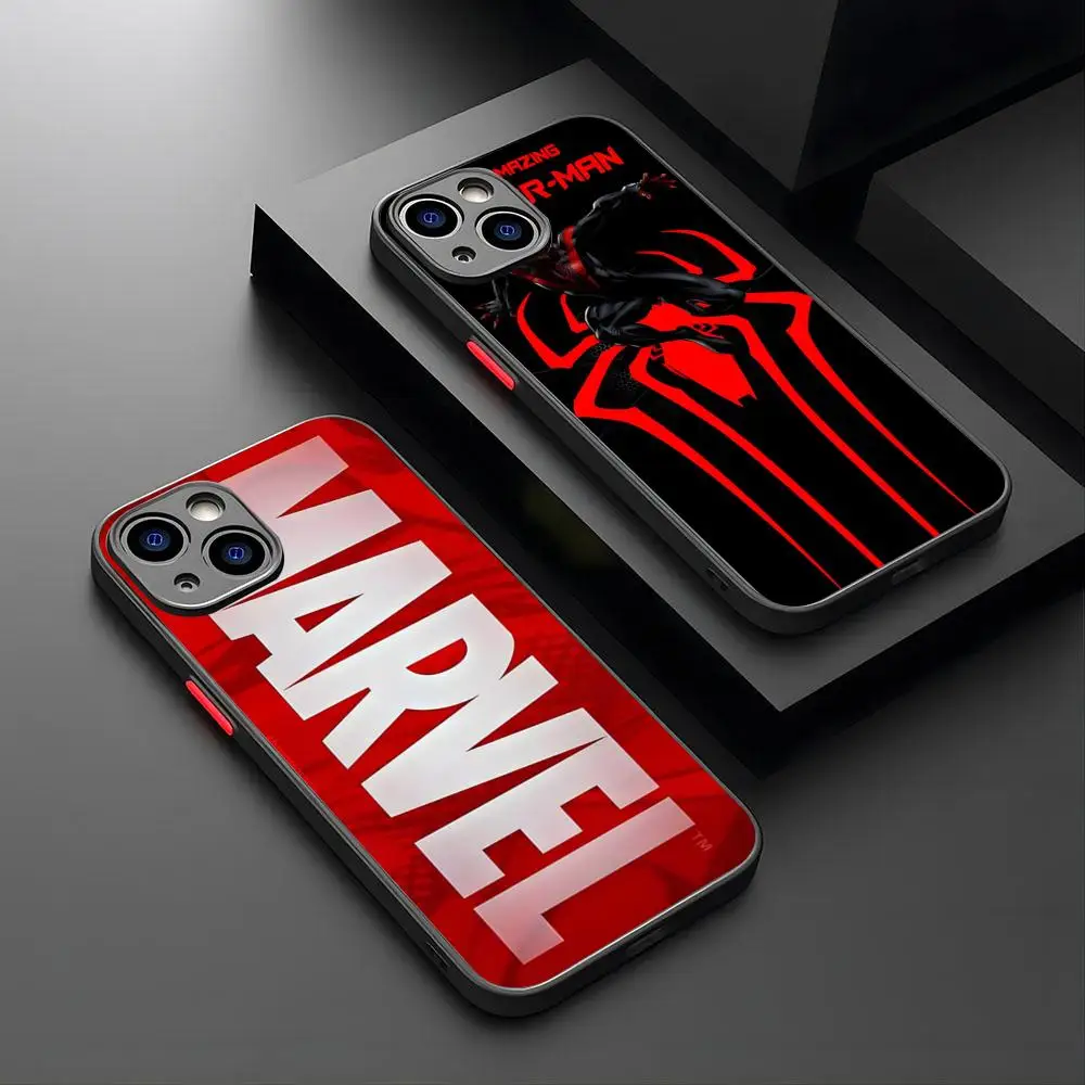 Marvel Spiderman Phone Case For IPhone 15 16 14 12 13 11 Pro XR Gentleman XS Max Mini X 7 8 Plus Matte Shell Cover