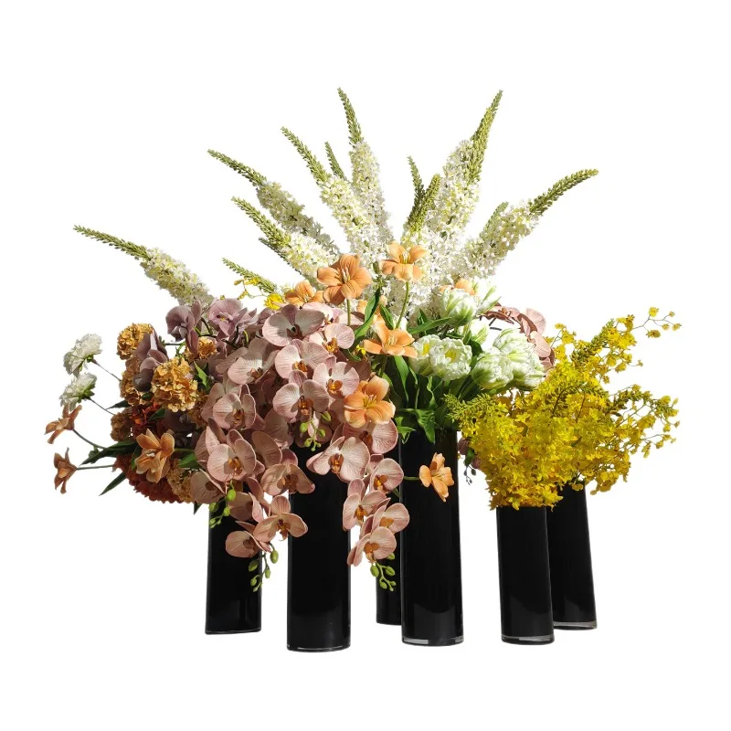 Modern light luxury simulated flower ornament hotel sales office lobby round table countertop flower set high-end fake flower