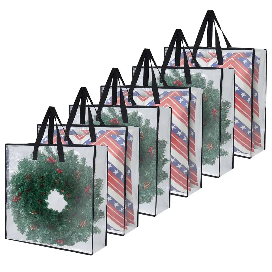 

Clear Wreath Storage Bag amp Sturdy Moving Box Alternative 26 Inch Large Capacity Container with Zipper for Christmas Decoration