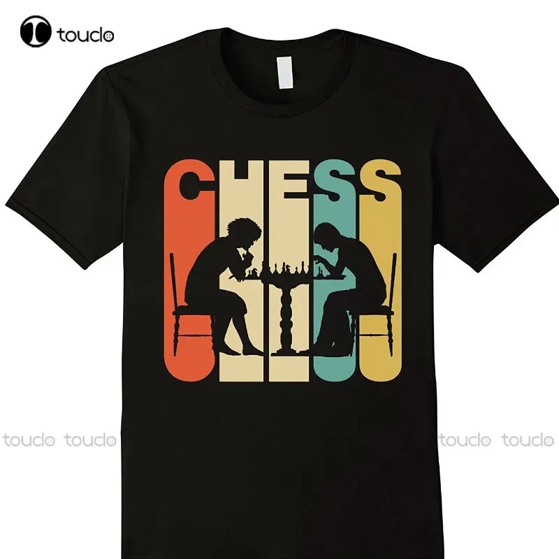 Good quality vintage style chess silhouette T shirt men fashion printed T-shirt pure cotton men cosplay T-shirts