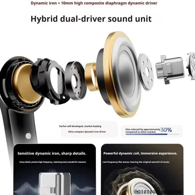 سماعات أذن لاسلكية EarFun Air Pro 4+ مزودة بـ 6 ميكروفون AI 54H تدعم عمر البطارية سماعات LDAC بخاصية إلغاء الضوضاء النشطة سماعة أذن بلوتوث