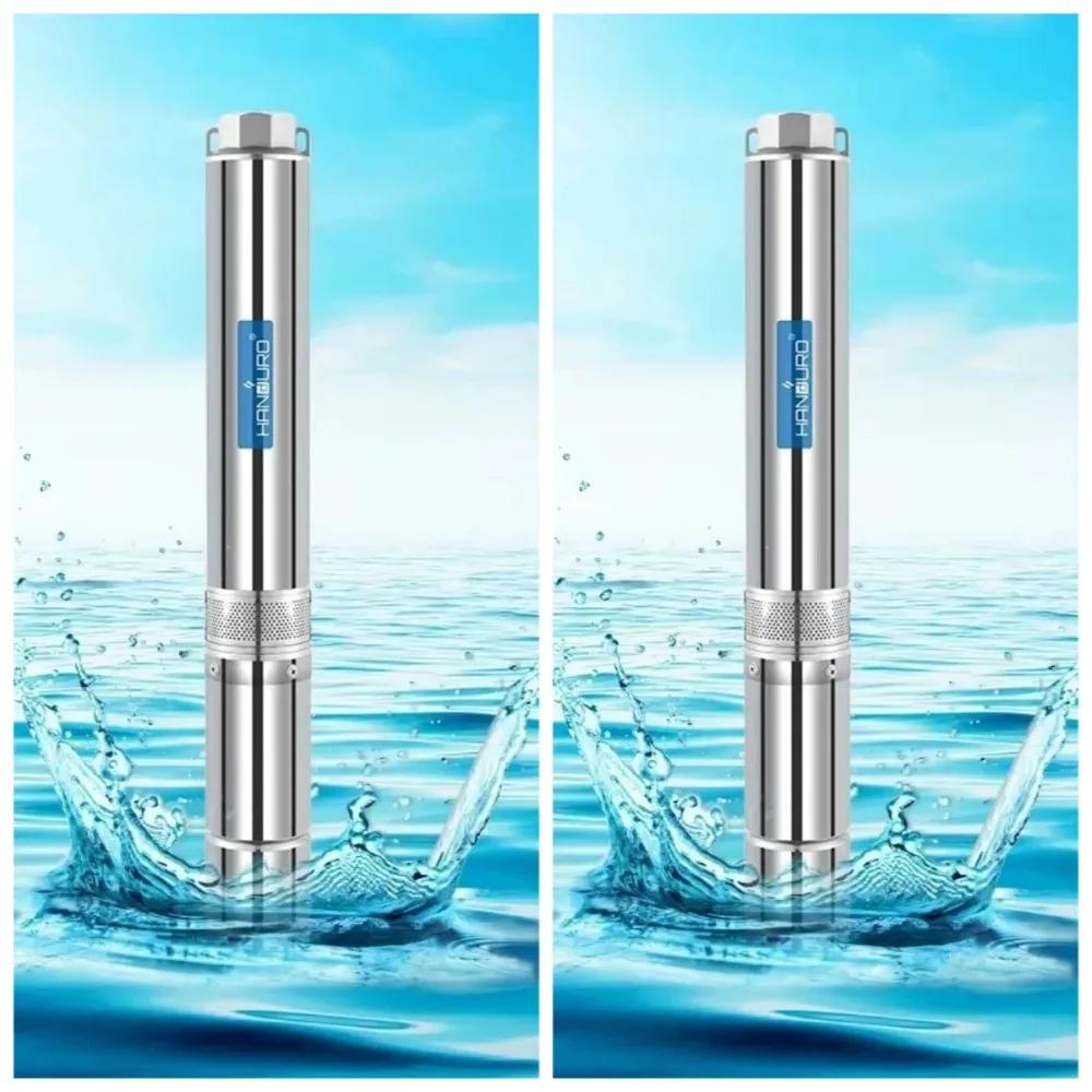 Hot selling： High Speed 6000r/min Stainless Steel 220V 1.5Kw 1500W 2Hp Deep Well Borehole Submersible Solar Water Pump