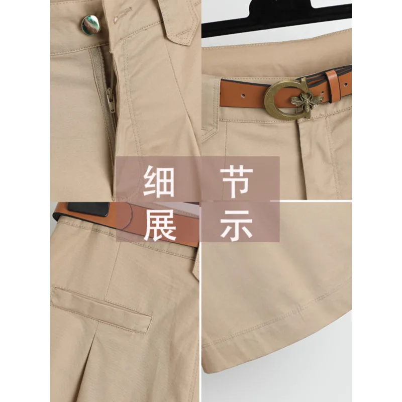 سراويل واسعة الساق مصممة للنساء، سراويل من سبع نقاط، سراويل صيفية رفيعة عالية الخصر عصرية ومتعددة الاستخدامات للتخسيس فضفاضة #4