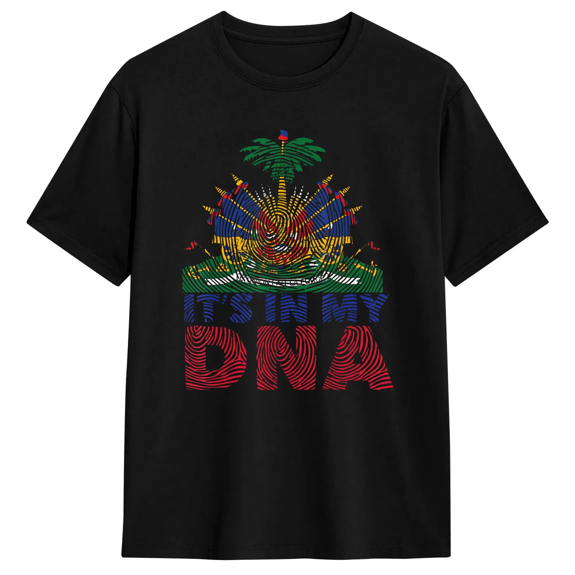 Haiti Haitian Flag Day It's In My DNA T Shirt Summer T Shirts Mens Pure Cotton Round Neck Plus Size Clothing Short Sleeve Tops