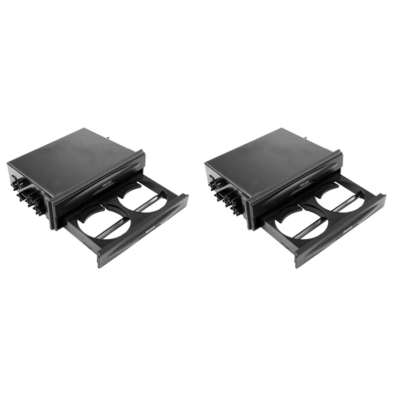 

3X Car Auto Single Din Radio Pocket, Universal Cd Radio Pocket Drink Cup Holder Storage Box Black