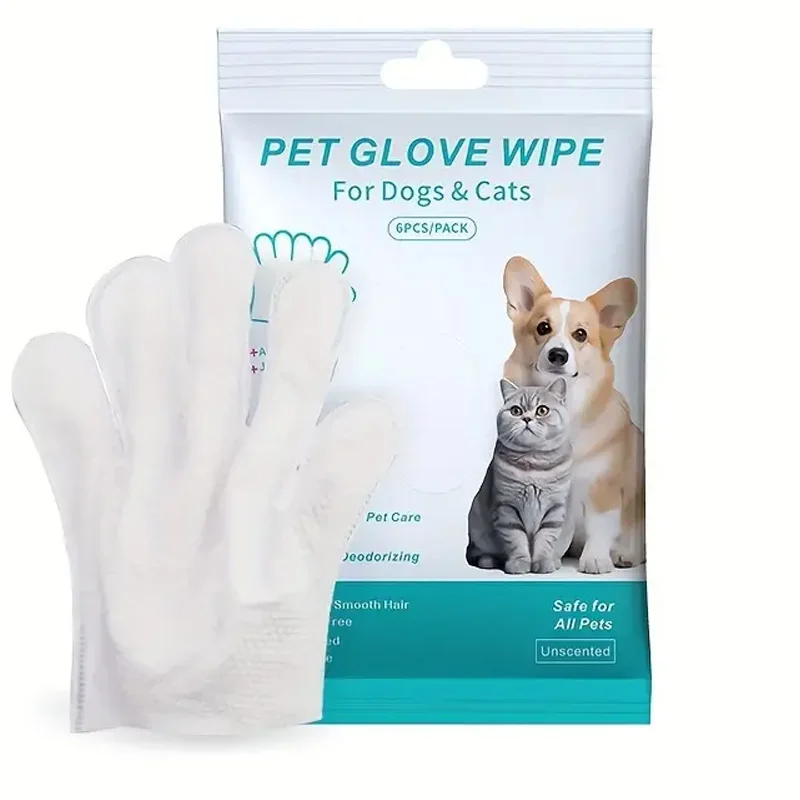 Pet Glove Wipes for Dogs and Cats Cleaning & DeodorisingGlove Bathing Wipes Moisture-rich Thickened Gloves