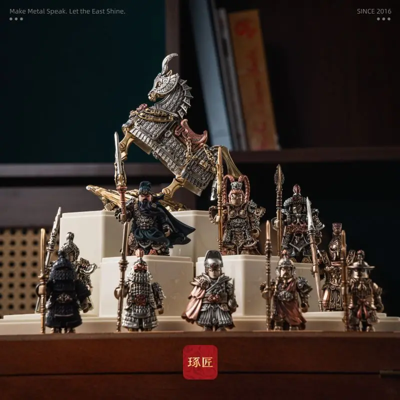 Wykwintna wersja w pudełku prezentowym: Pancerny Koń Bojowy, Wojskowy Koń Generała, Klocki MOC, Magnetyczne, Odłączane Metalowe Klocki, Zabawki