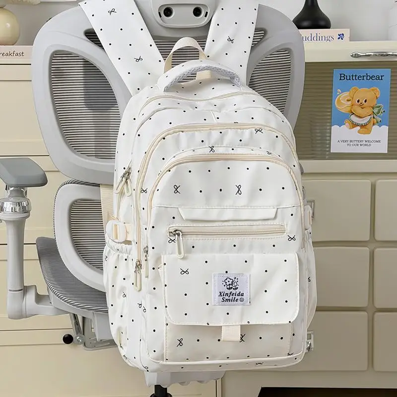 Lightweight Sweet Candy Colored  Knot School Bag for Girls Suitable for Junior And High School Students Versatile Ba...