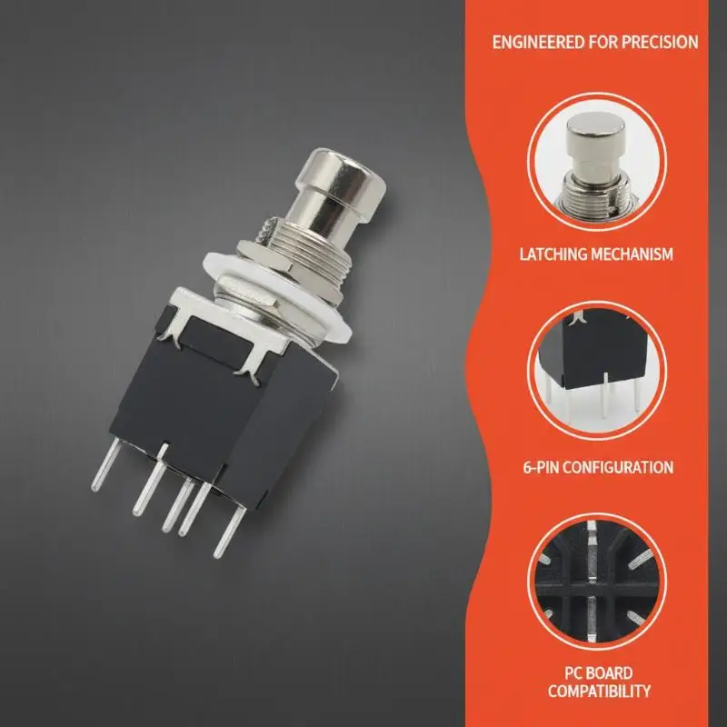 1Pcs High Temperature Resistance Foot Switch PBS24-202P Six Foot Latching Or Momentary Type Guitar Effects Switch