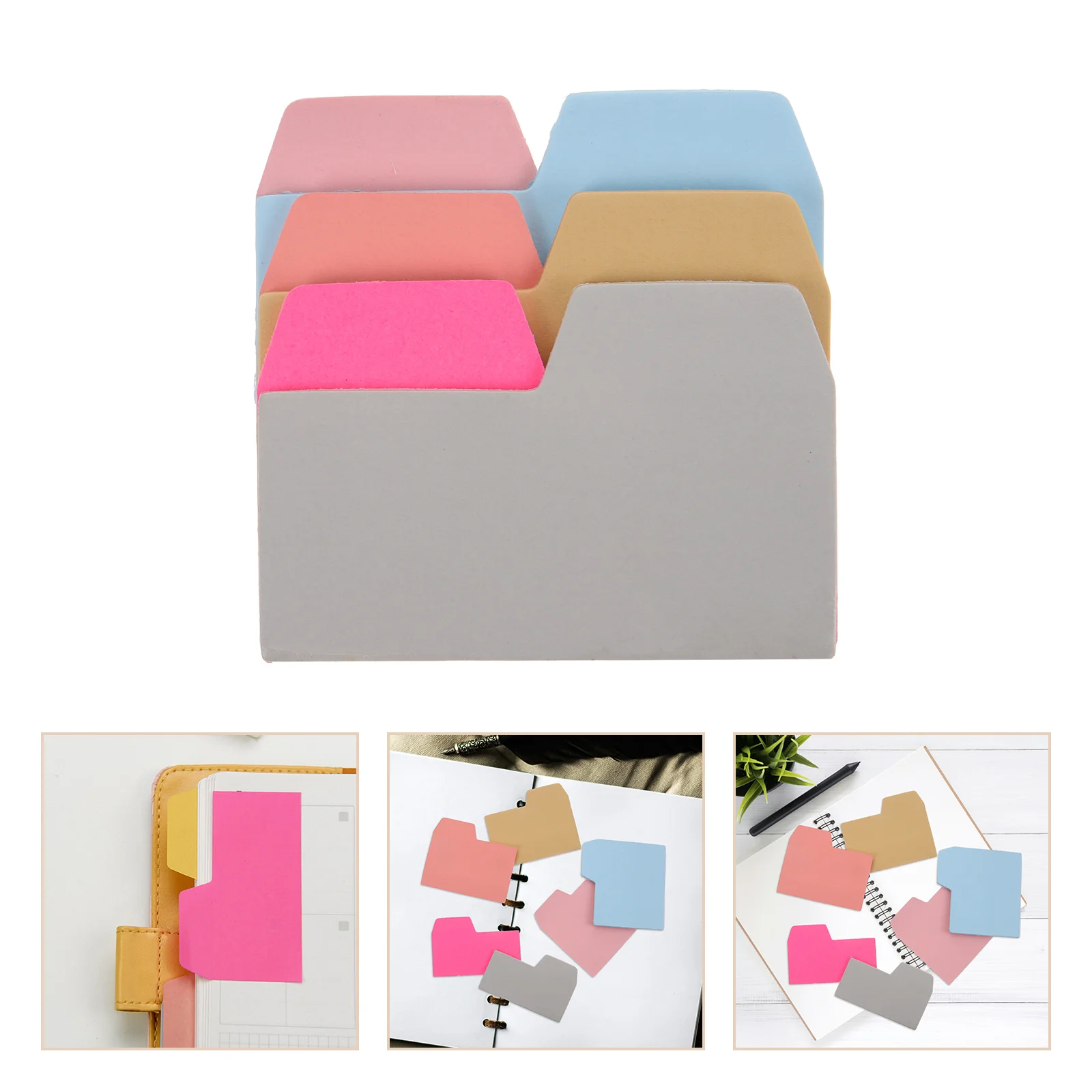 6 -Color Highlighters 6-Color Index Note Papers Sticker Transparent Round Notepad