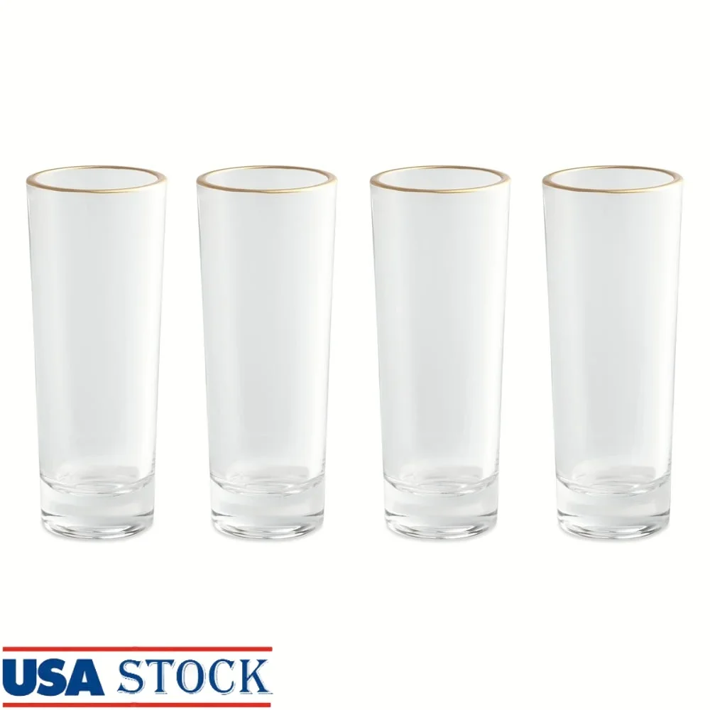 

4 Piece 2oz Shot Glass Set Premium Glass Durable Barware Perfect Cocktails Spirits Home Bar Gift Idea Splash Resistant