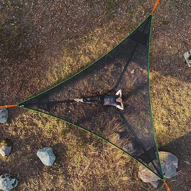 2026 Multi-person Triangle Mesh Hammock Portable Outdoor Camping Gear Backyard Garden Leisure Hammock Set Hanging Rest Furniture