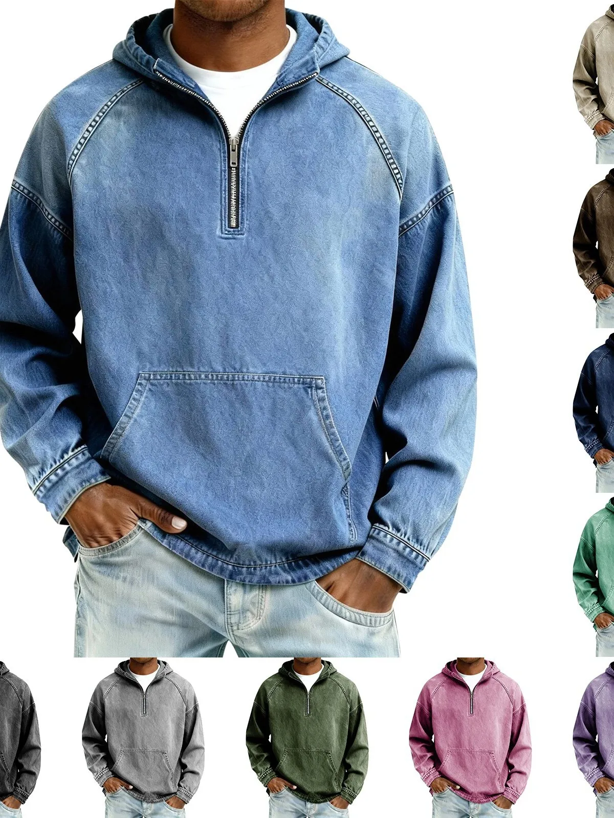 

Модная молодежная толстовка с капюшоном свободного кроя из хлопка и полиэстера, повседневная, с длинными рукавами, на молнии, цветная, в стиле куртки