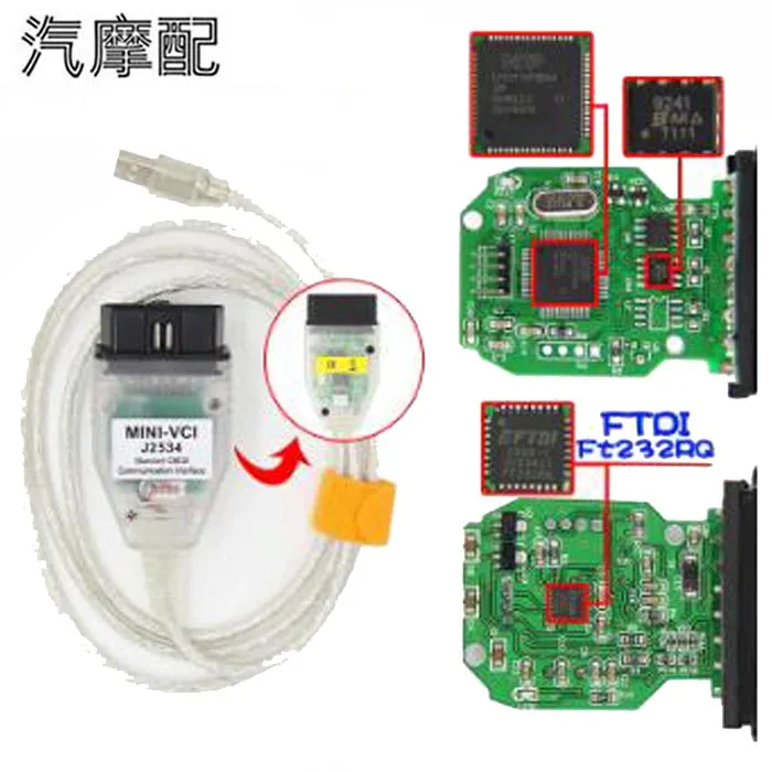 Mini VCI V18.00.008 FT232RQ Techstream J2534 for Toyota Diagnostic Hidden