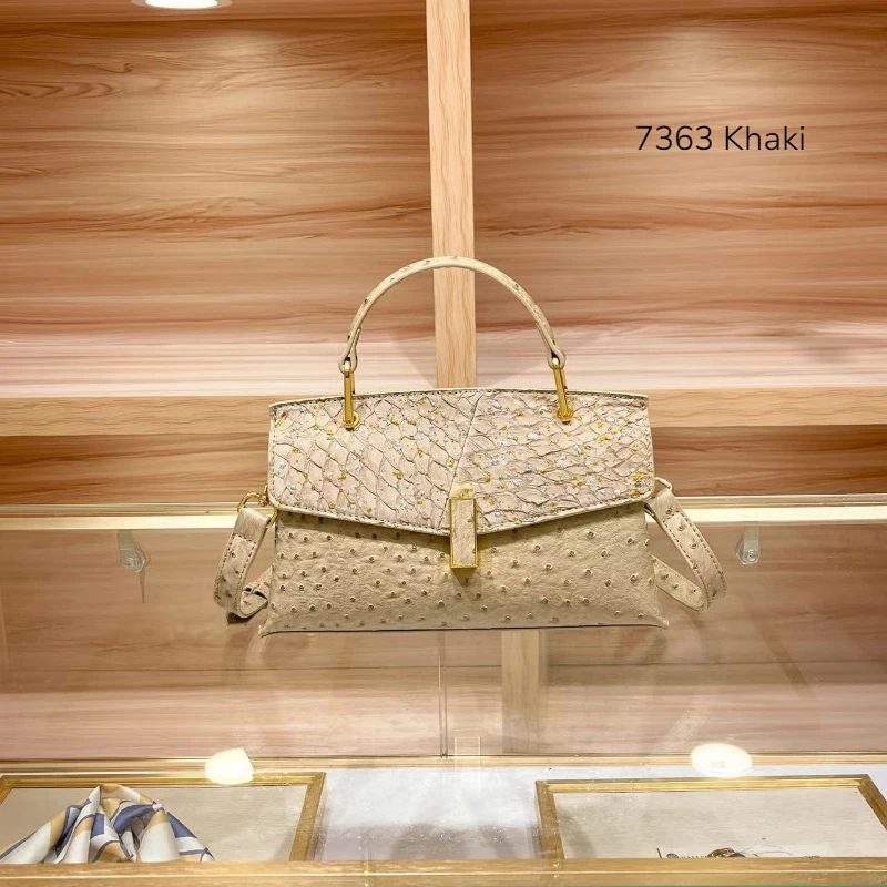 حقيبة يد عصرية وعصرية جديدة لعام 2025 على شكل نعام للنساء حقيبة كتف كروس #5