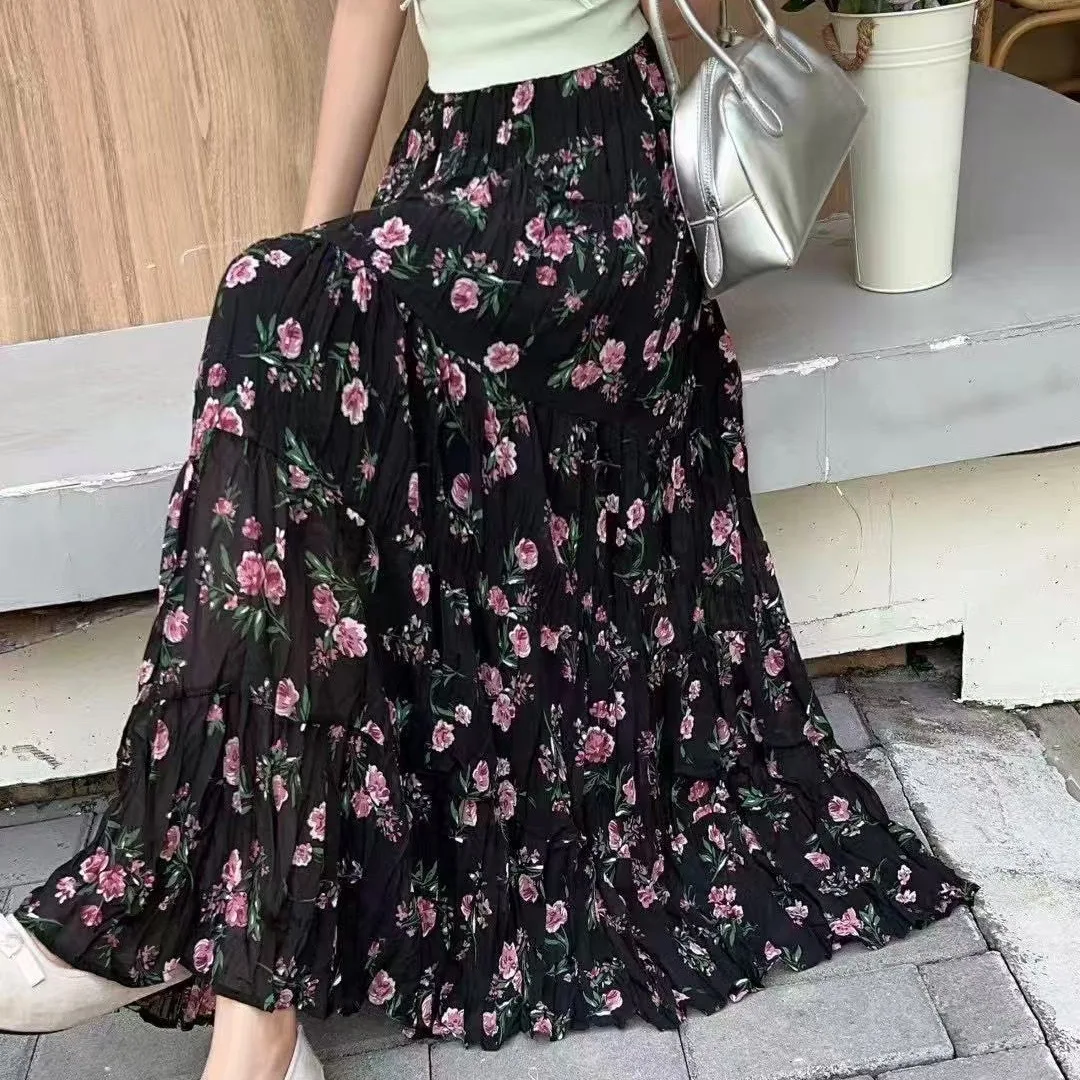 

Gidyq coreano feminino malha saia moda gancho flor solta midi saia элегантный женский повседневный nei jogos saias verão novo