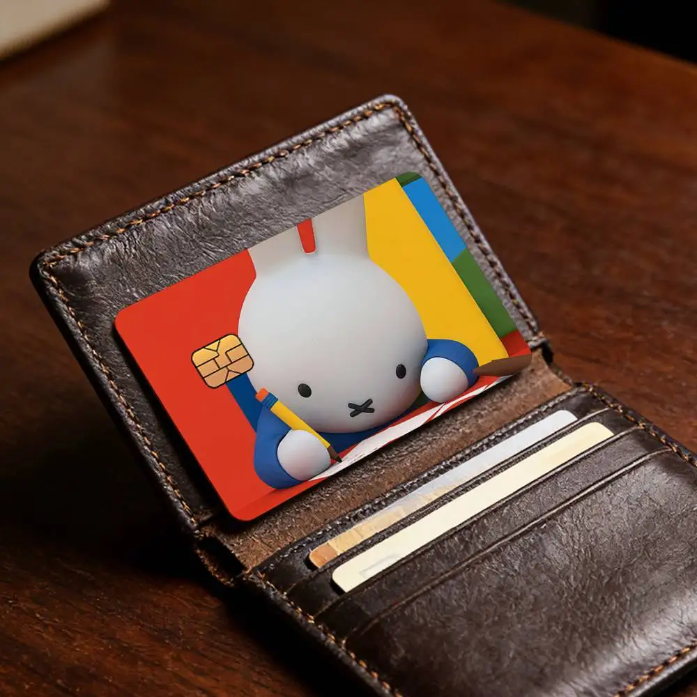Cartoon-Hasenmotiv, süßes M-Miffy N-Nijntje-Design, exquisite Kartensticker für Debit-, Kredit- und Bankkarten, Schutzhülle, Geschenk für Schüler. – Detail 20