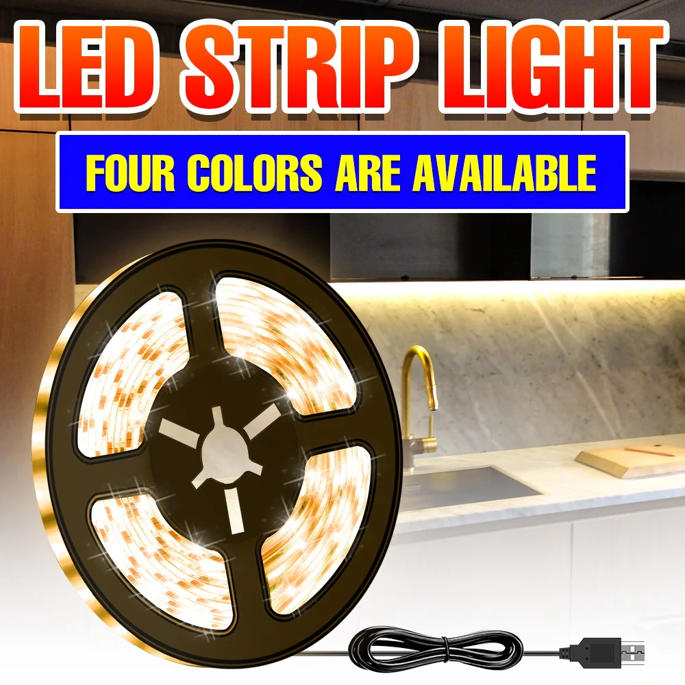 LED Closet Light Strip Kitchen Wardrobe Under Cabinet Lamp Tape Home Living Room TV Backlight Stair Bedside Lighting Decor Diode