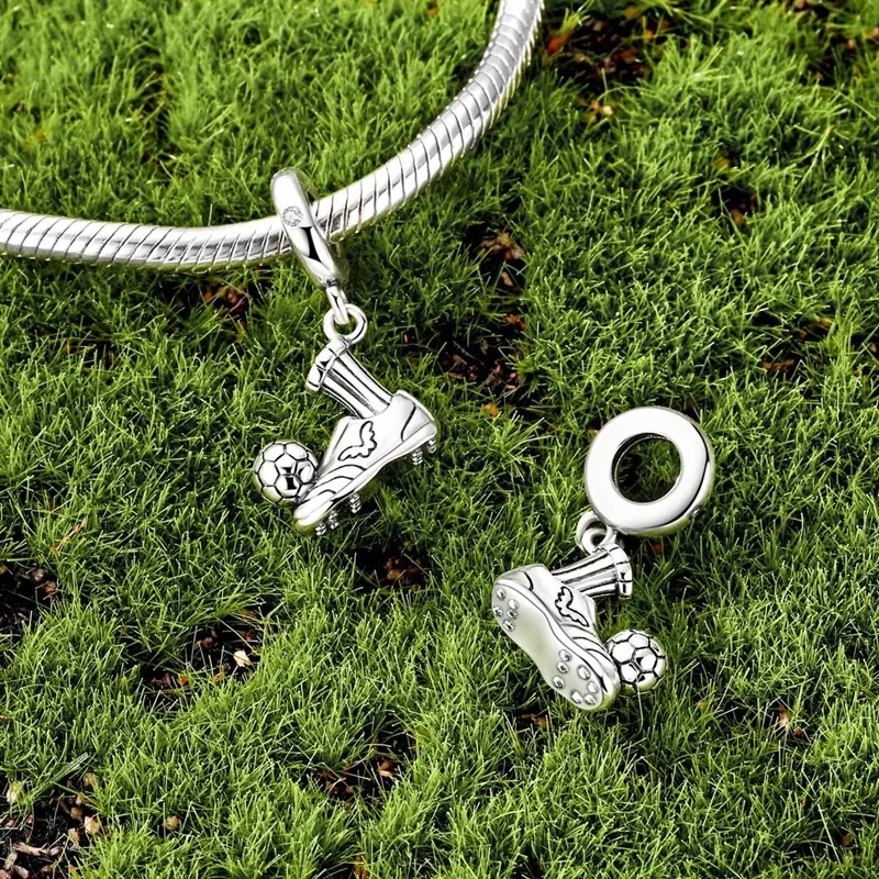 Original New 925 Sterling Silver Charms Beads Basketball Football Sports Series Fit Original Bracelet DIY Women Jewelry Gift view 6