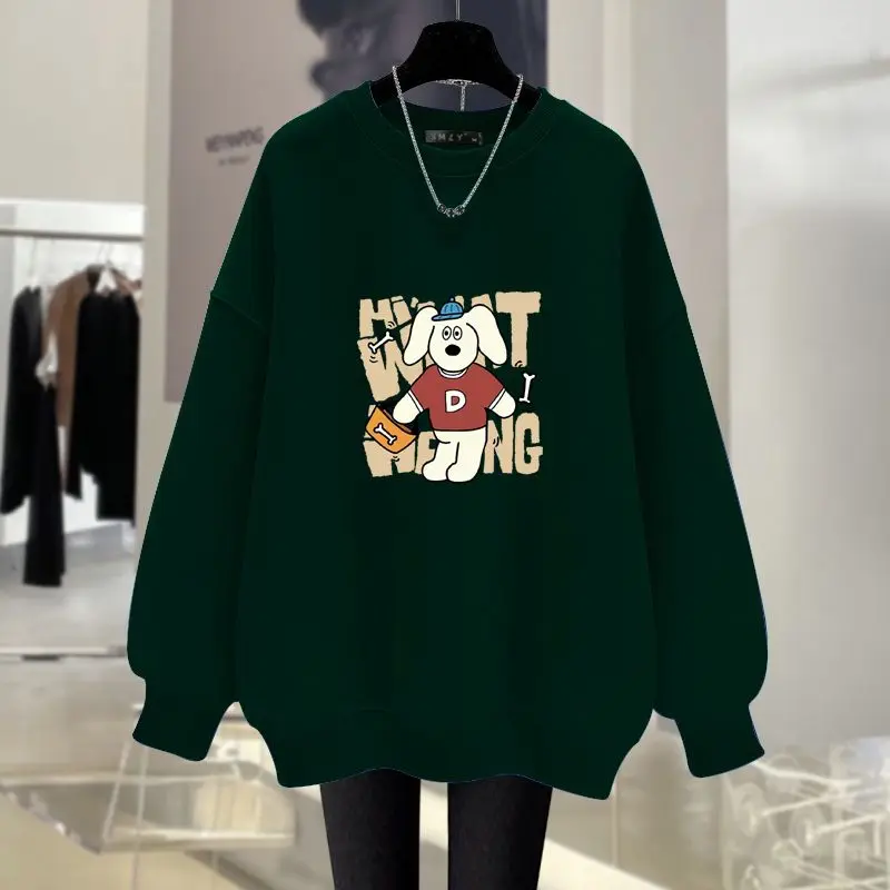 Autumn New Vintage Loose Casual Sweatshirts Women Clothing O-neck Long Sleeve Top Pullovers Fashion Y2K Cartoon Printed Hoodies