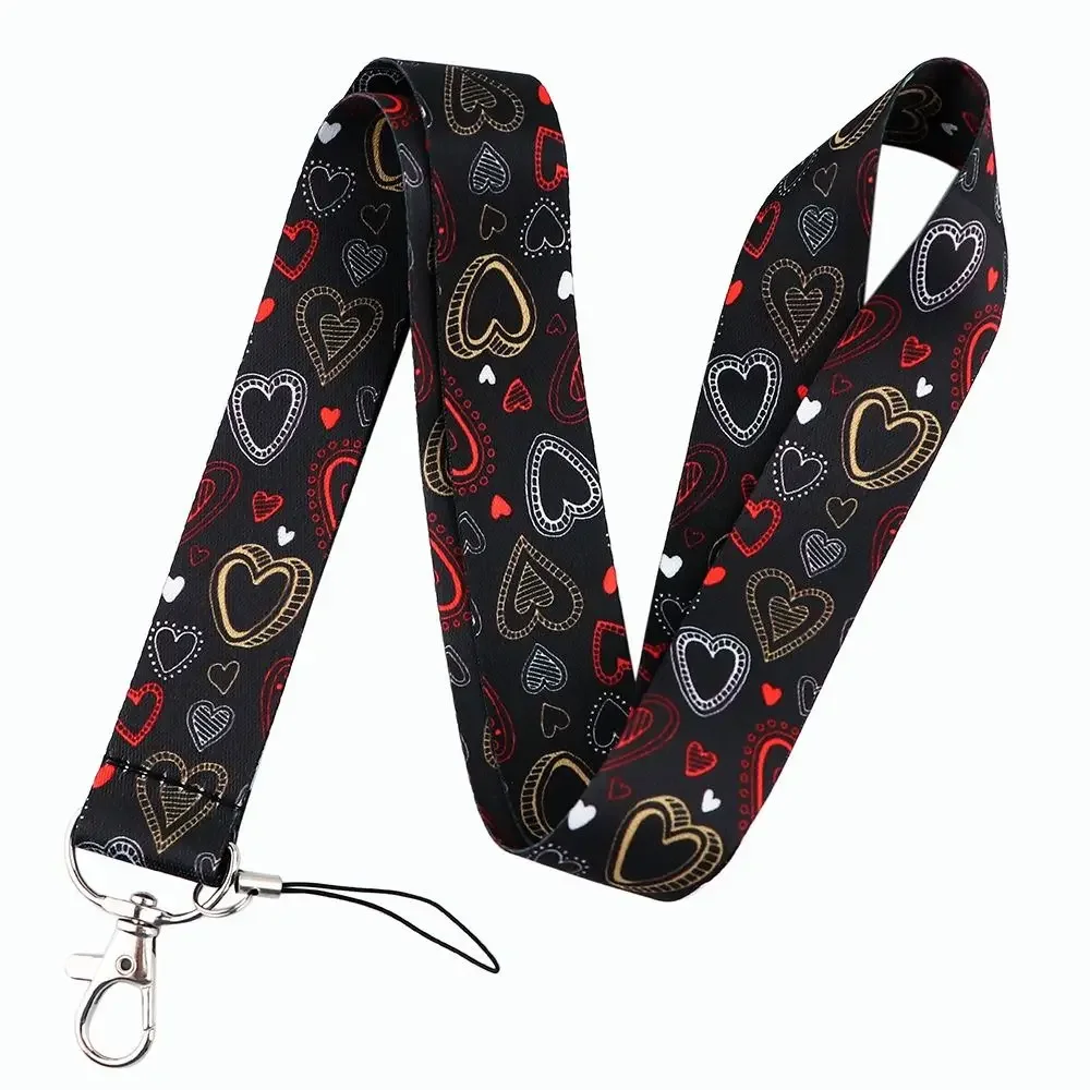 

Portable Long Strap Phone Anti-loss Belt Anti-loss Wide Phone Neck Strap Art Love Heart Mobile Phone Charm ID Credit Card