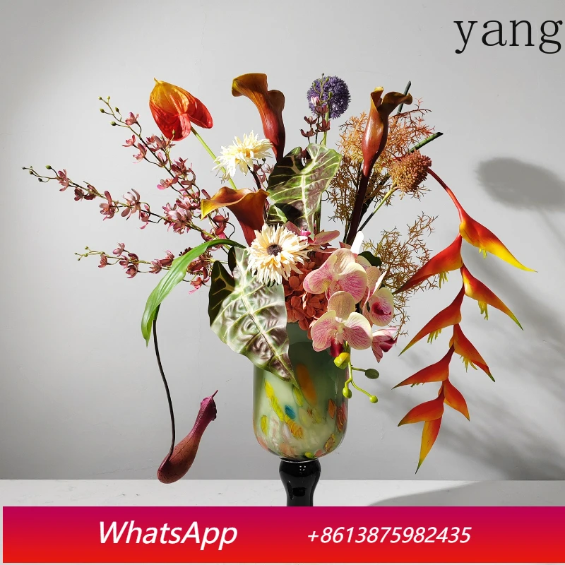 

Yjq modern mix and match simulation flower art home soft decoration desktop decoration overall green plant ornament
