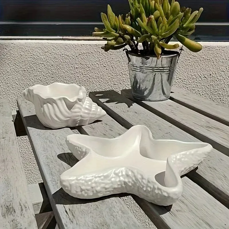 Latest Model Starfish Dish Silicone Mold Starfish Jewelry Storage Tray Gypsum Mold DIY Shell Conch Concrete Resin Mold Home