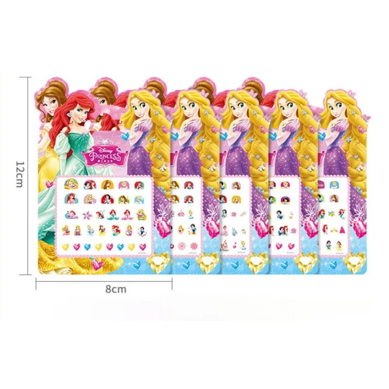 Disney Snow White Nail Stickers para crianças, princesa Sophia, Mickey, Minnie, meninas Frozen, Elsa, Anna, Mermaid Brinquedos, maquiagem, presentes de aniversário