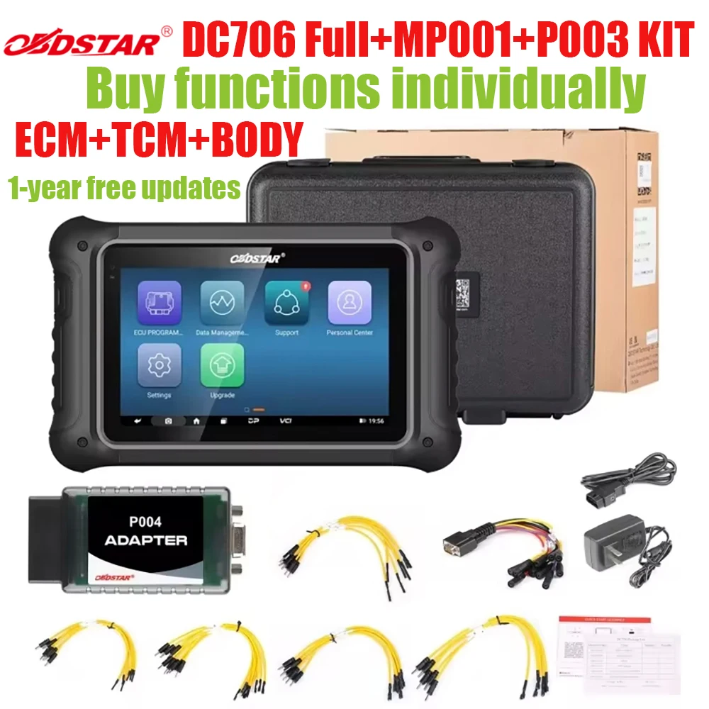 OBDSTAR DC706 ECU Tool for ECM Clone by OBD or BENCH for Car and Motorcycle with P003+MP001 Adapter Optional