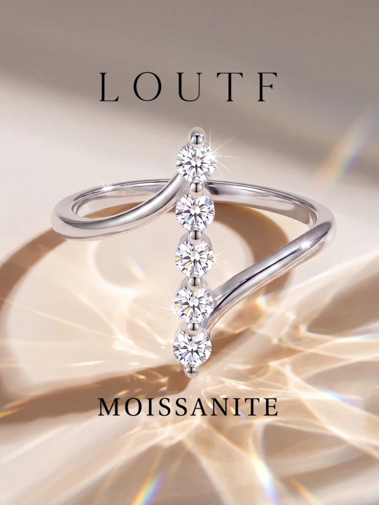 Real Round Moissanite Diamond Twisted Wedding Band Rings for Women Anniversary 925 Silver Plated High Quality Jewelry