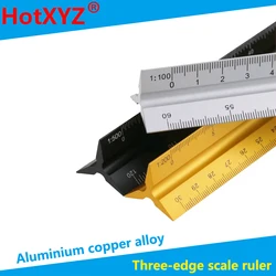 Three Edge metal Scale 30cm Aluminum alloy Triangle Design And Decoration Ruler Drawing Tool Drawing Ruler