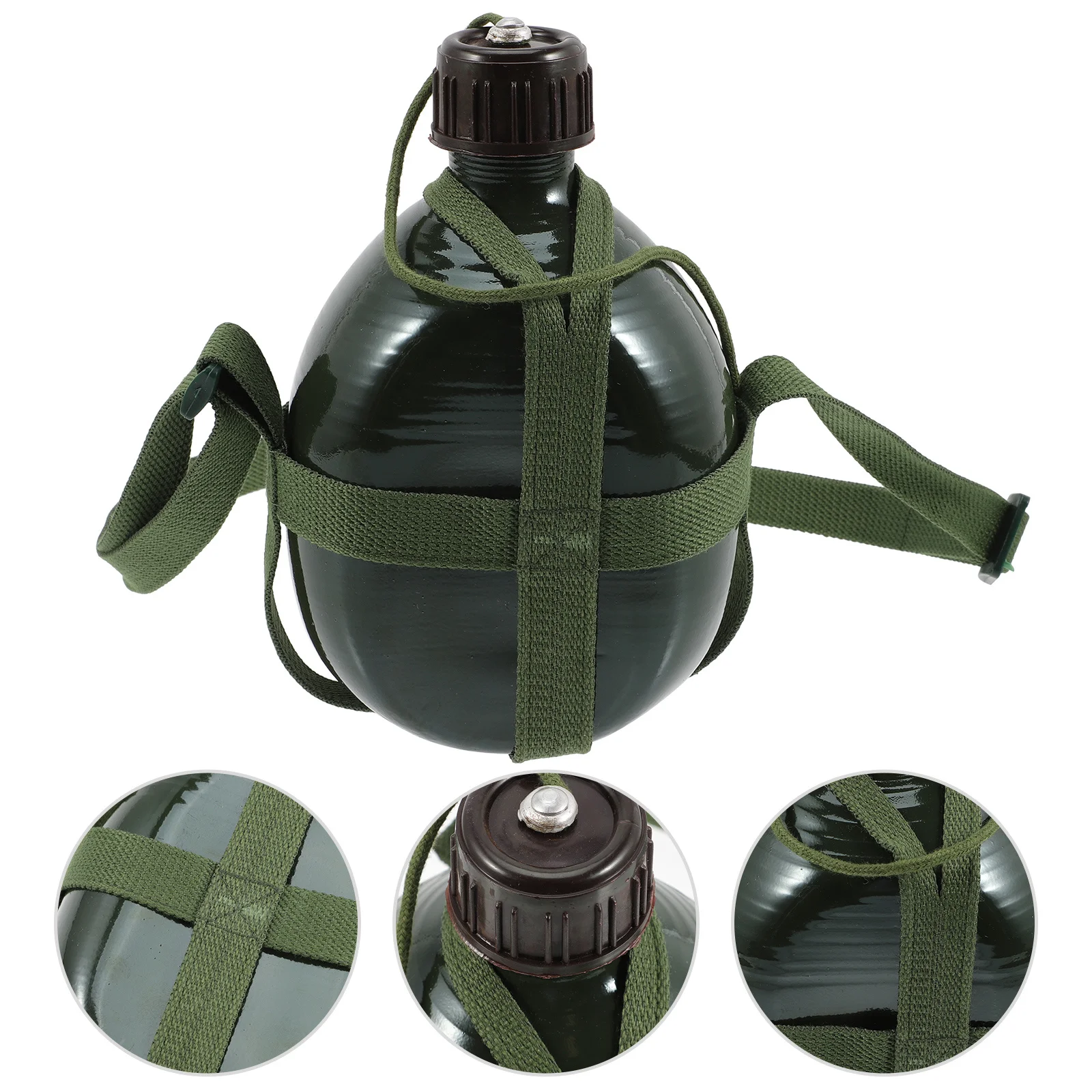 

1.2L Military Water Bottle Portable Camping Canteen Outdoor Hiking Supply Crossbody Water Container Lightweight Storage Kettle
