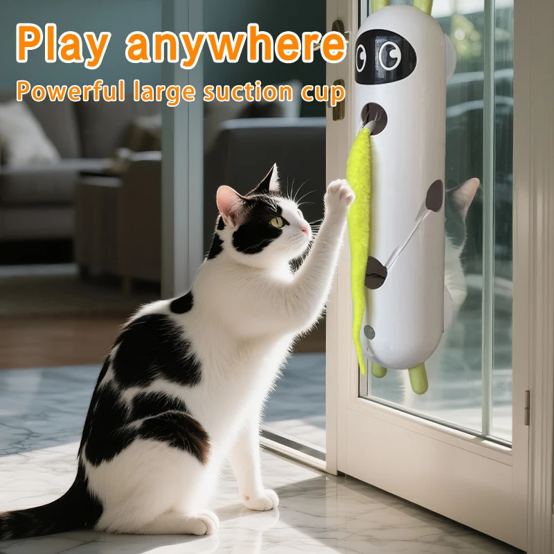 

Popular Pet Cat Electric Bunny Teaser Wand Toy with Feather Tail Intelligent Sensor for Self-Entertainment Cat Toys