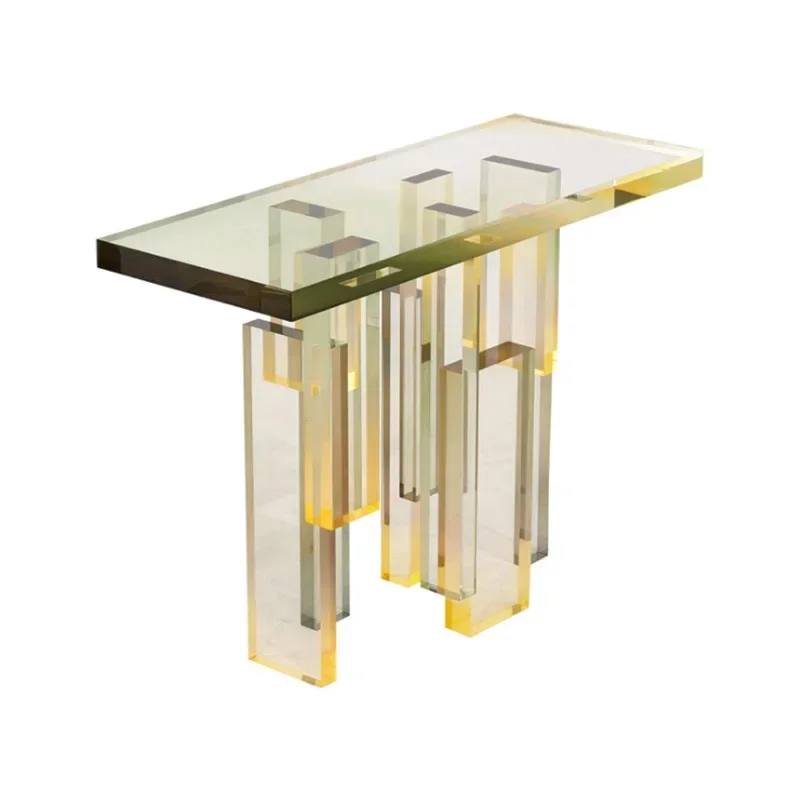 Gradual change color acrylic color porch table living room end view table model room foyer wall decoration table