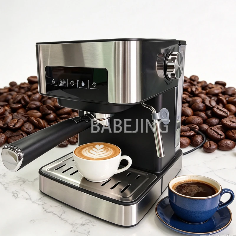Milk Froth Coffee Machine, Household Semi-Automatic Espresso Maker, Touch Key Coffee Brewing Equipment