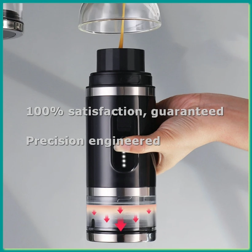 Portable Coffee Maker Electric Espresso Machine High-Capacity (80ml) Non-Heating Version for Camping Travel Office White-A46I