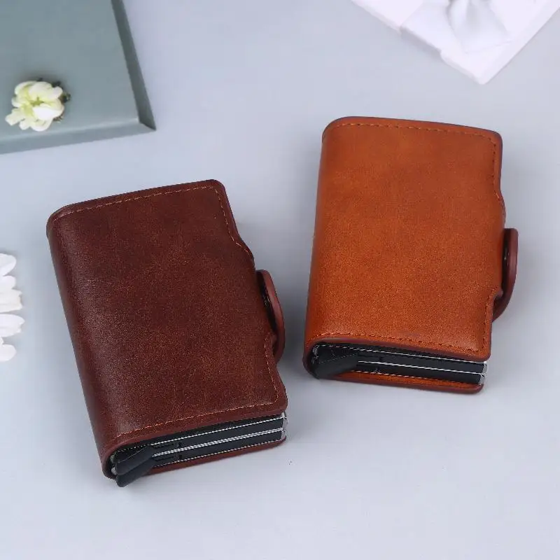 【xxx】 Capacity Double Layer ID Credit Card Holder Anti Rfid Blocking Protected Magic Wallet For Men Carbon Fiber Cardholder Case