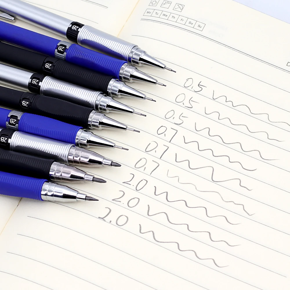 Kreatives 0,5/0,7/2,0 mm Druckbleistift-Set mit 2 Boxen Stifte, automatischer Bleistift für Skizzen, Malerei, Büro, Schreibwaren – Detail 7