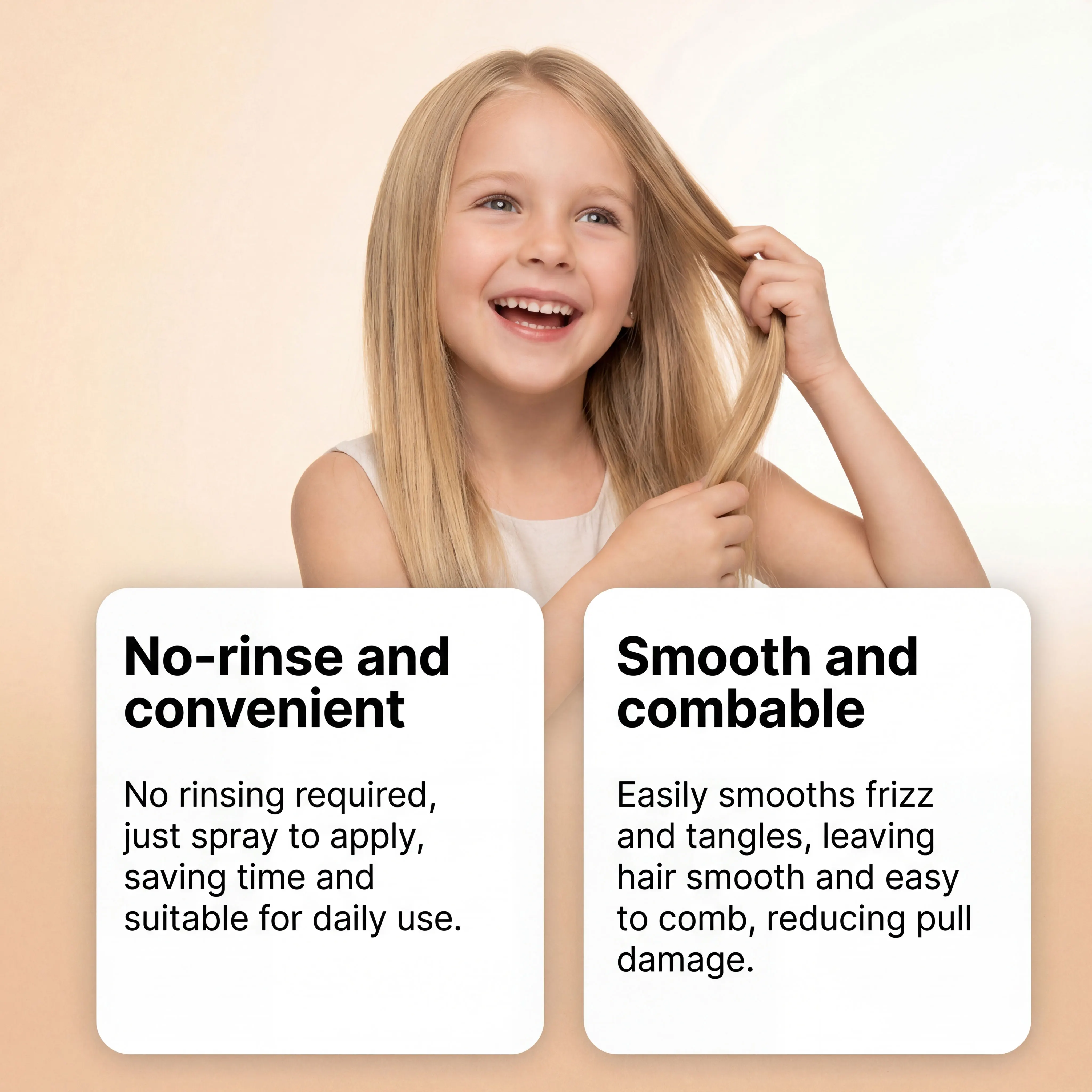 Kids Leave-In Conditioner Spray No-Rinse Formula Tangle Free Moisturizing Smoothing Hair Care Children's Smooth Hair Care Spray