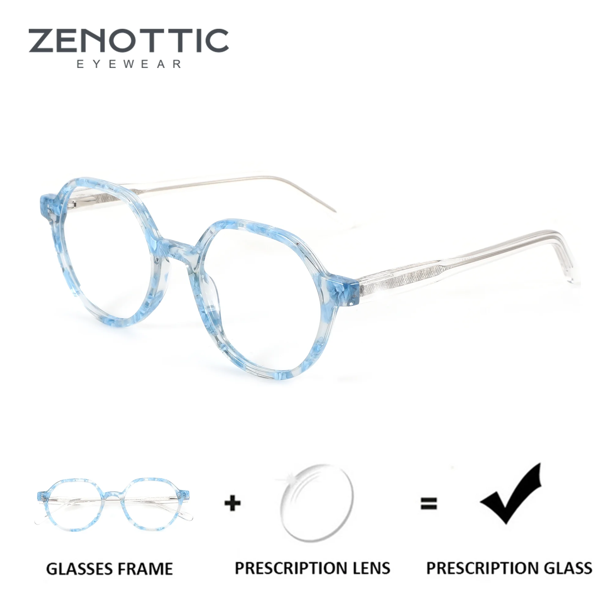 

ZENOTTIC (размер XS) модные круглые очки из ацетата для женщин, прогрессивные оптические линзы, фотохромные мультифокальные очки