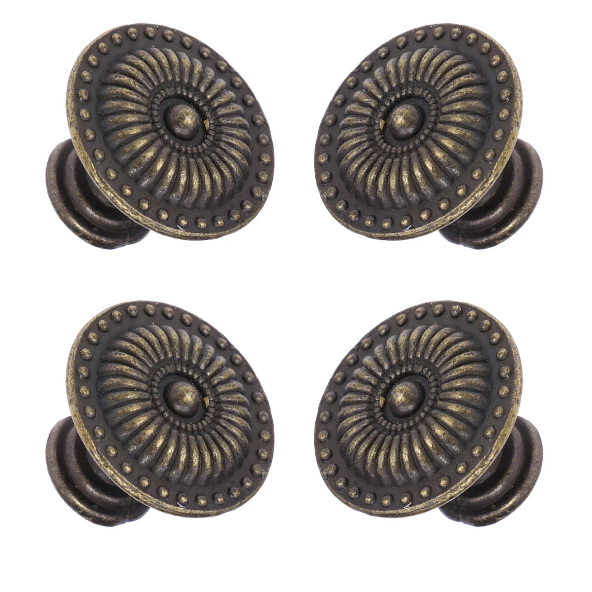 

4 Pcs Bronze Cabinet Knobs 24mm Zinc Alloy Vintage Drawer Pulls Retro Furniture Handles Wardrobe Hardware Classical Style Floral
