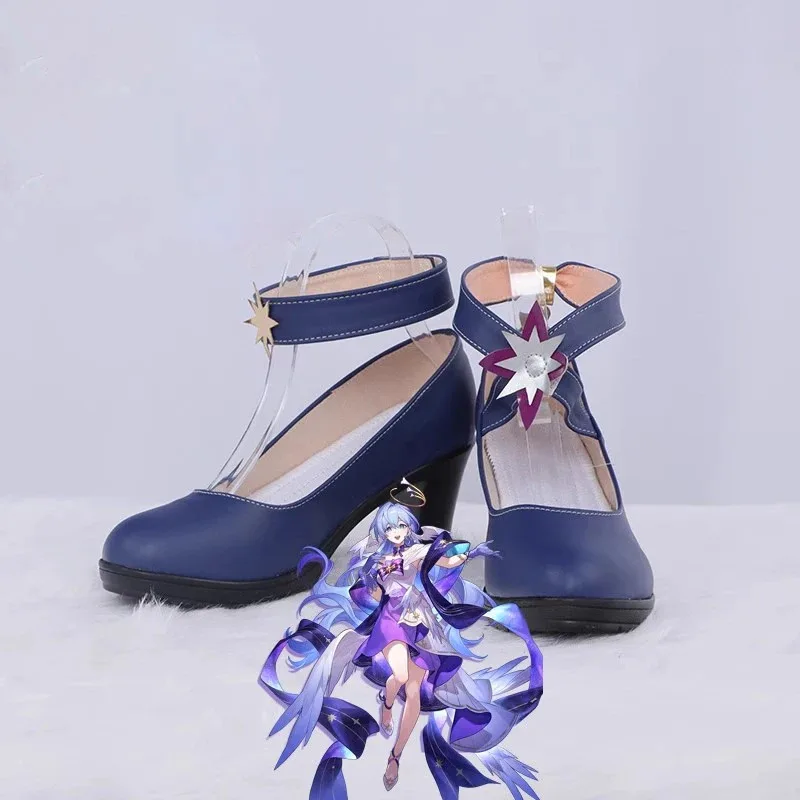 

NewStar Rail Robin Обувь для косплея Игра Honkai Star Rail Robin Косплей Синие туфли на высоком каблуке Ролевые игры Аксессуары для вечеринки на Хэллоуин202