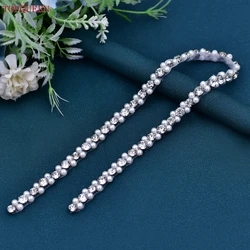 TOPQUEEN Bride Belt Silver Diamond Wedding Belt Banquet Party Pearl Dress Accessories Wedding Guest Bridesmaid Accessories S381