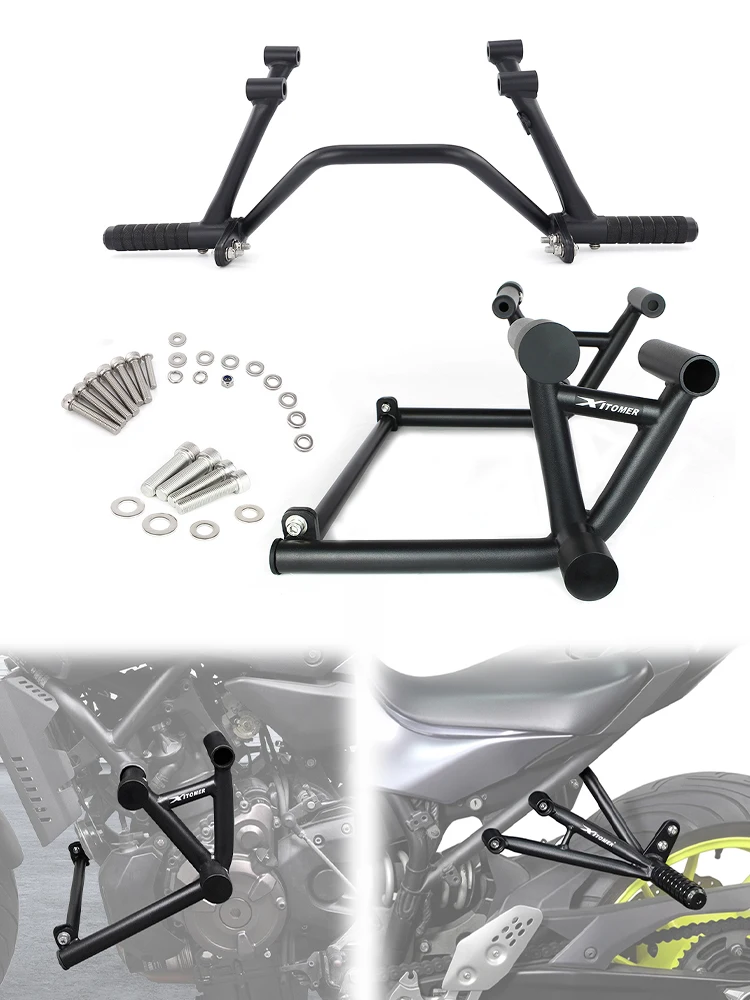 

Motorcycle Crash Cage Stunt Engine Highway Guard Fit For Yamaha FZ-07 / MT-07 2014-2024 Subcage With Foot Pegs Stunt Subcage
