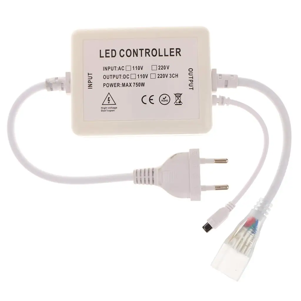 20-Tasten-LED-HF-Fernbedienung RGB-Dimmer für LED-Licht leiste 220V EU-Stecker