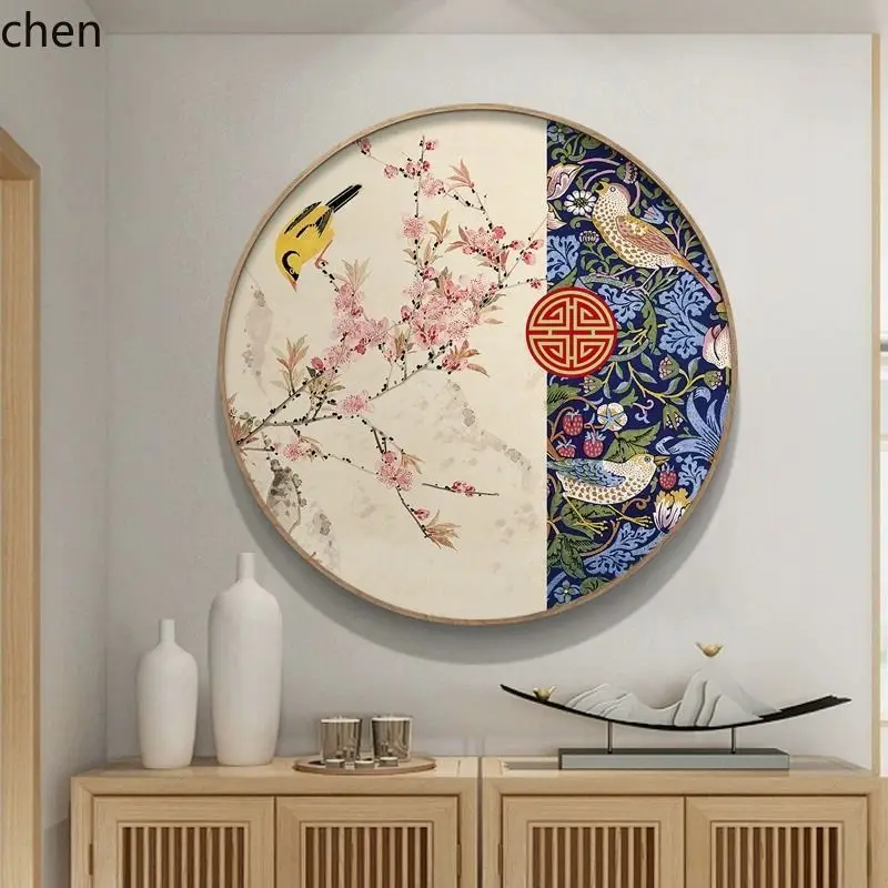 YFY chinese round entrance decorative painting - chinese style living room,  aisle background wall mural - restaurant
